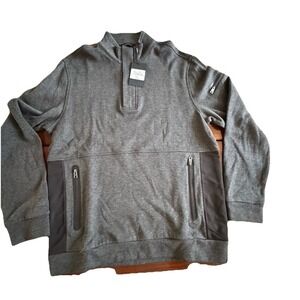 Bugatchi Uomo Men Size‎ Small Gray 1/ 4 Zip Knit Sweater New W/Tags MARP: $179